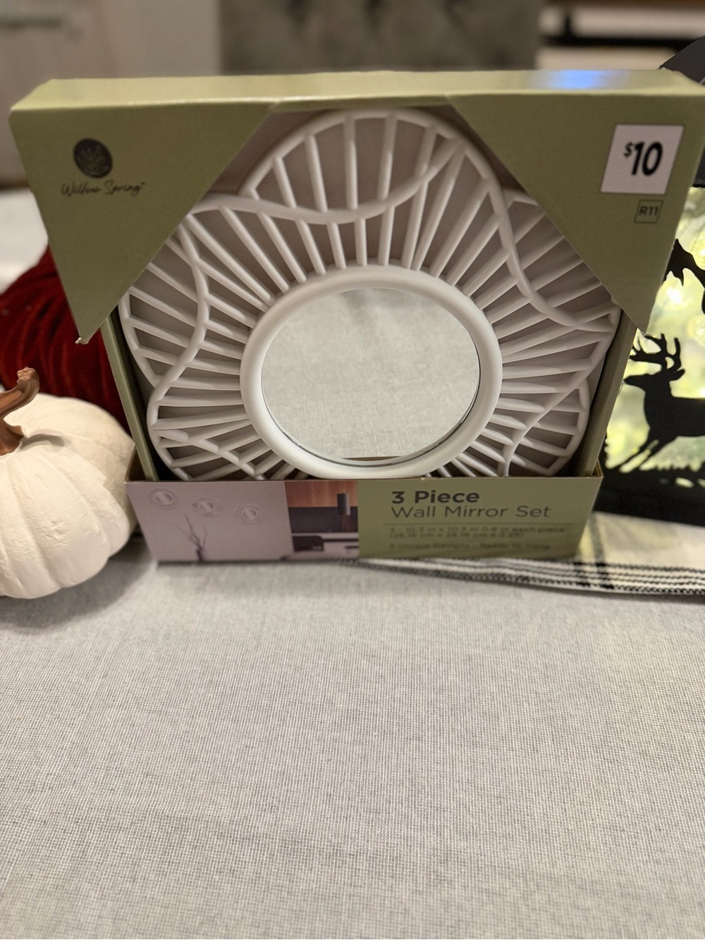 White 3-Piece Wall Mirror Set